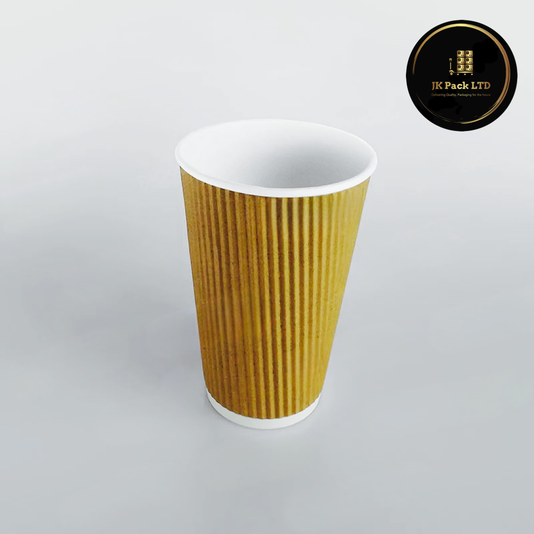 12oz Kraft Ripple Wall Cups - 500 pcs