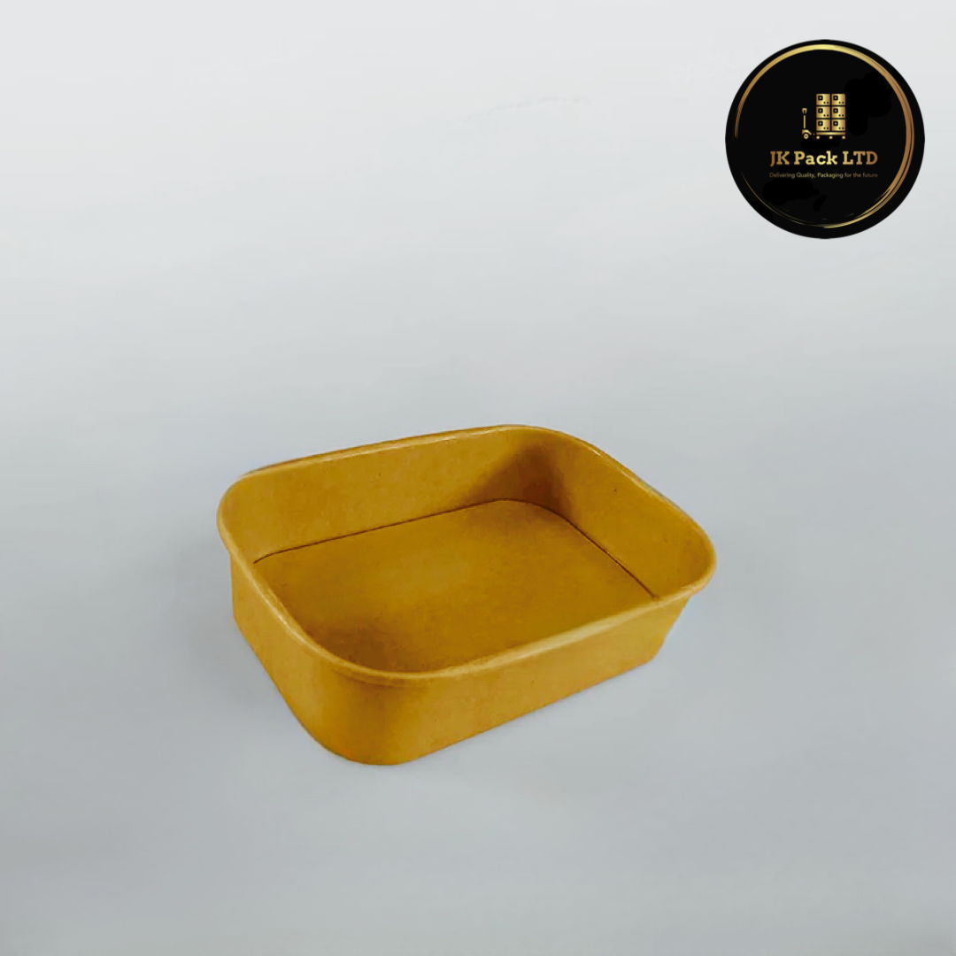 650ml Kraft Rectangular Bowl (Lids sold separately) - 300pcs
